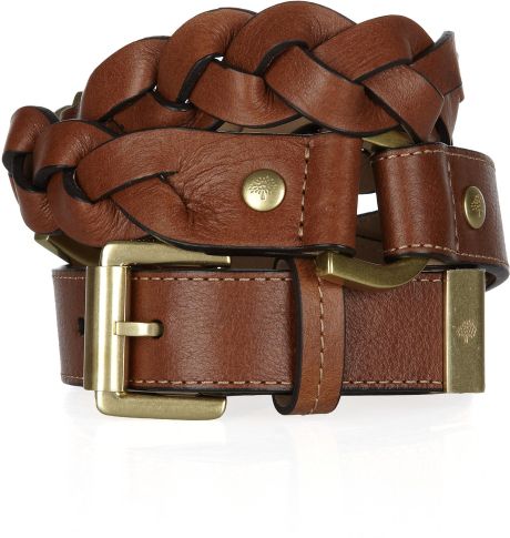 Mulberry Braided Leather Belt in Brown (oak) - Lyst