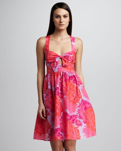 Nanette Lepore Palm Beach Floralprint Dress Coverup in Red (coral) - Lyst