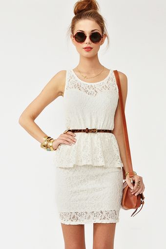 Nasty Gal Lace Peplum Dress - Lyst