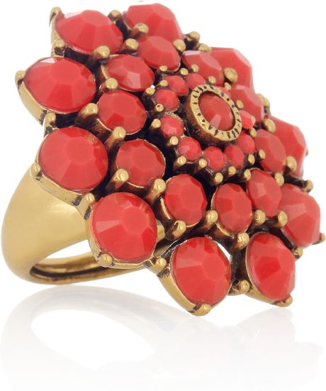 Oscar De La Renta 24karat Goldplated Cabochon Ring in Gold - Lyst