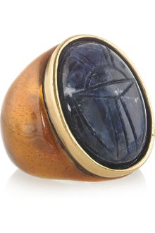 Oscar de la Renta 24karat Goldplated Scarab Ring - Lyst