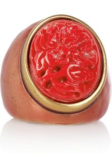 Oscar de la Renta 24karat Goldplated Seagrass Ring - Lyst