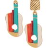 Oscar De La Renta Enameled 24karat GoldPlated Guitar Clip Earrings in Gold - Lyst