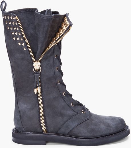 Pierre Balmain Calfhigh Suede Eden Boots in Black - Lyst