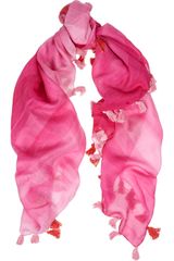 Roberto Cavalli Tasseled Degradé Silk Scarf