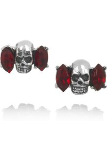Tom Binns Momento Mori Silverplated Swarovski Crystal Skull Earrings - Lyst