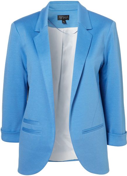 Topshop Ponte Boyfriend Blazer in Blue - Lyst