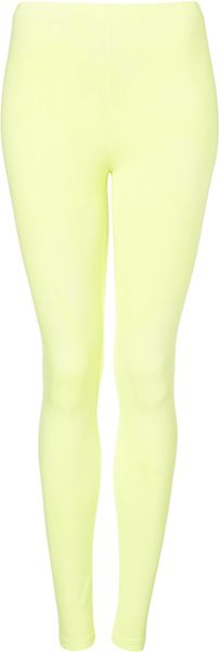 Topshop Washed Fluro Leggings in Yellow (fluro yellow) - Lyst