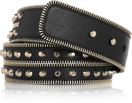 Versace Studded Leather Belt in Black - Lyst