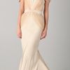 Zac Posen Off The Shoulder Gown with Halter Straps in Beige (ivory) - Lyst