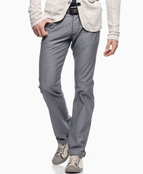 Armani Jeans Straight Leg Heathered Pants in Gray for Men - Lyst
