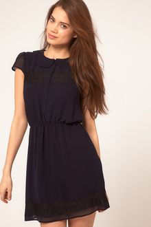 ASOS Collection  Skater Dress with Lace Detail - Lyst