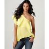 Bcbgeneration Sleeveless One Shoulder Ruffle Tiered A Line Asymmetrical Hem in Yellow (lemon glow) - Lyst
