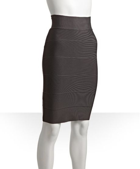 Bcbgmaxazria Grey Banded Stretch Skirt in Gray (grey) - Lyst