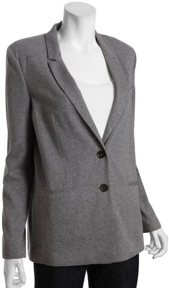 Heather Grey Cotton Knit Twobutton Blazer 