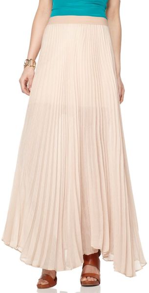 Bcbgmaxazria Estel Pleated Maxi Skirt in Pink - Lyst