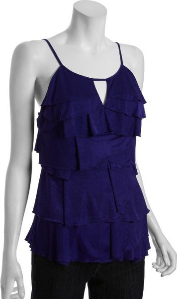 Bcbgmaxazria Regal Tiered Ruffle Layered Top in Purple - Lyst