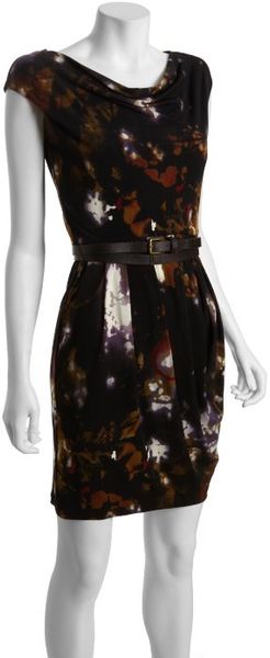  Black Matte Jersey Sleeveless Cowl Neck Dress 