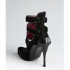 Celine Black Cutout Leather Cubist Heel Ankle Booties in Black - Lyst