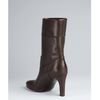 Celine Dark Brown Leather Logo Boots in Brown - Lyst