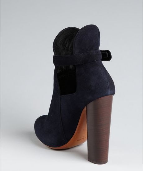 blue platform booties
