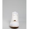 Celine White and Gold Canvas Logo Laceup Sneakers in White - Lyst