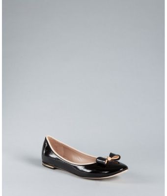  Black Patent Leather Bow Ballet Flats 