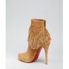 Christian Louboutin Camel Suede Rom 120 Fringed Ankle Boots in Brown (camel) - Lyst