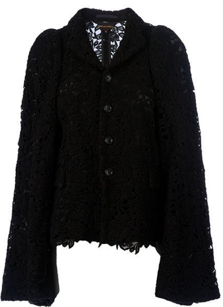 Comme Des Garçons Lace Jacket in Black - Lyst