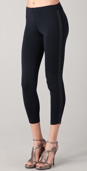 David Lerner Zipper Tuxedo Leggings in Black - Lyst
