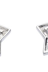 Dew Sterling Silver Pave Set Star Stud