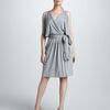Dkny Tiewaist Jersey Dress in Gray (heather gray) - Lyst