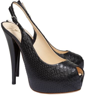  Python Printed Peeptoe Slingback  