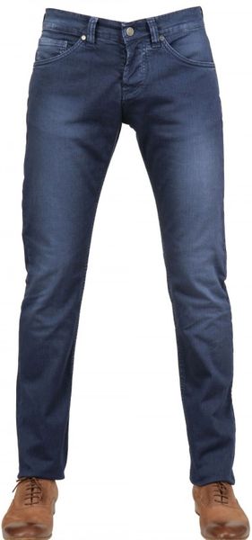 Good Mood Drill Stretch Denim Slim Trousers in Blue for Men - Lyst
