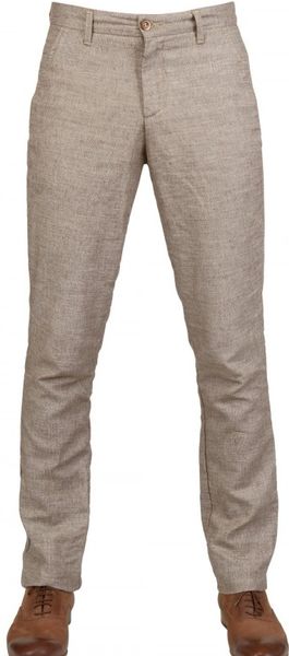 Good Mood Dyed Linen Trousers in Beige for Men - Lyst