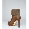 Gucci Leather Rib Knit Trim Lara Platform Booties in Brown (olive) - Lyst