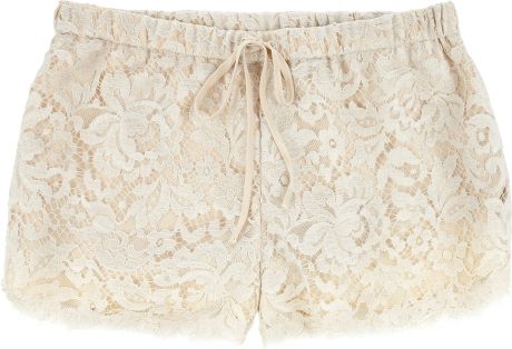Haute Hippie Lace Cottonblend Mini Shorts in White (ivory) - Lyst