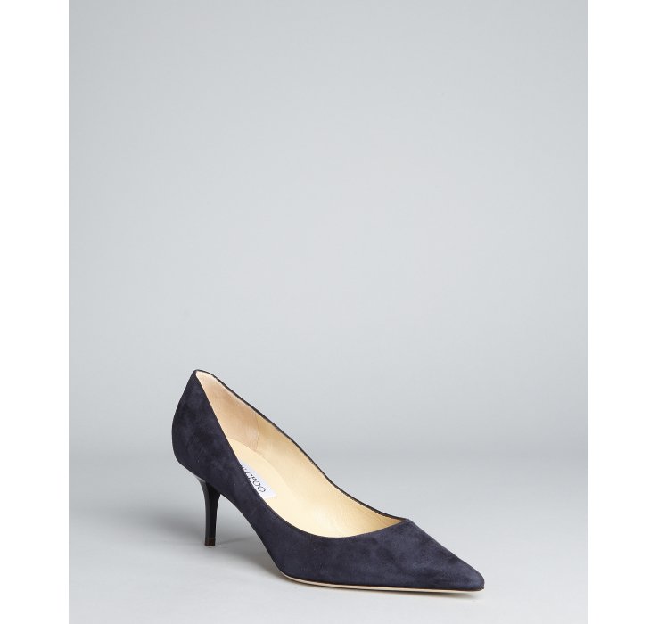 Jimmy Choo Navy Suede Aurora Pointed Toe Pumps in Blue (navy) Lyst