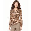 Jones New York Long Sleeve Ruffle Button Down in Animal - Lyst