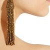 Oscar De La Renta Beaded Tassel Clip Earrings in Gold - Lyst