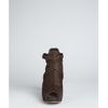 Prada Chocolate Leather Peep Toe Cutout Booties in Brown (chocolate) - Lyst