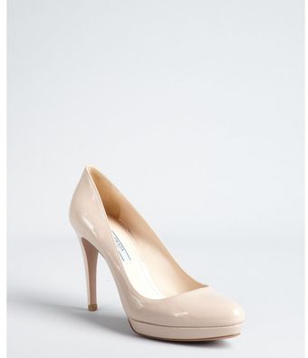  Soft Pink Patent Leather Platform Pumps 