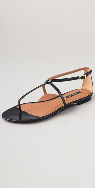 Rachel Zoe Gwen Flat Sandals in Black - Lyst