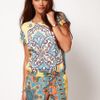 River Island River Island Scarf Mix Playsuit in Yellow - Lyst