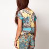 River Island River Island Scarf Mix Playsuit in Yellow - Lyst
