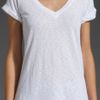 Splendid Slub V Neck Tee in White - Lyst