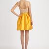 Theia Sequined Satin Dress in Gold (saffron) - Lyst