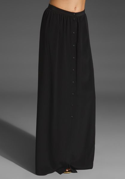Tibi Silk Maxi Skirt in Black - Lyst