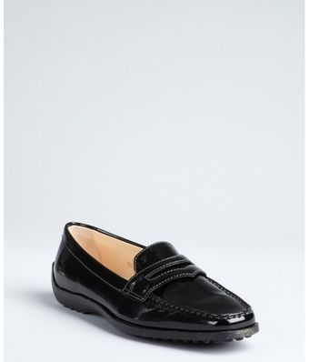  Black Patent Leather Quinn Penny Loafers 