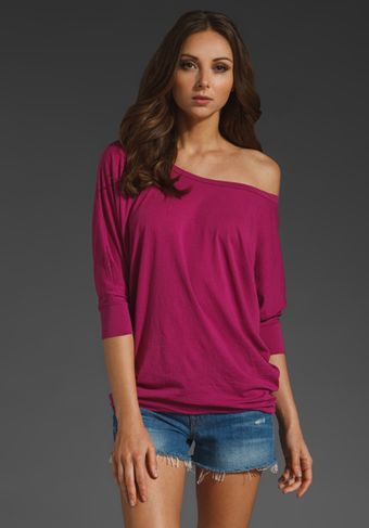 Velvet Voletta Sheer Jersey Off The Shoulder Top - Lyst